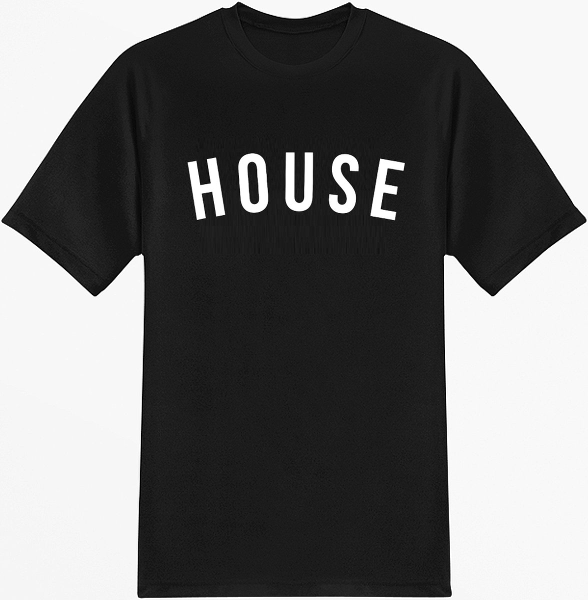 T-shirt Heren met print House | Zwart - Maat M | Festival Outfit | Ronde Hals | 100% Katoen